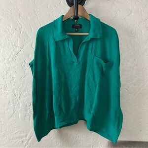 Banana Republic Oversized Johnny-Collar Sweater Women's Linen Blend